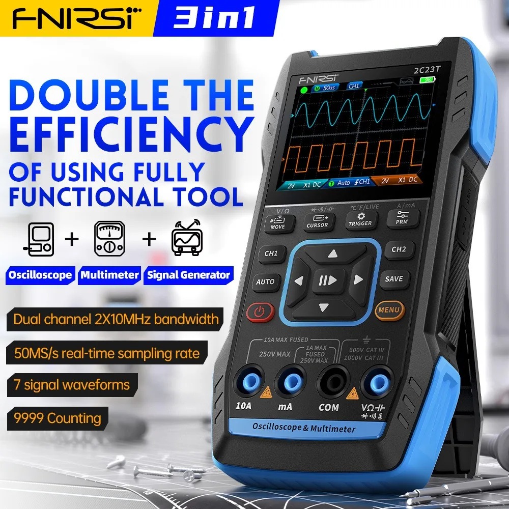 2C23T 3-in-1 Handheld Oscillos - огляд і ціна Fnirsi Digital Oscilloscope Handheld